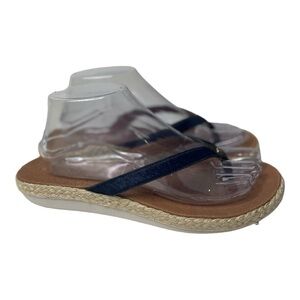 Tommy Bahama Relaxology Women’s Ionna Navy Blue Leather/Mohair Sandals